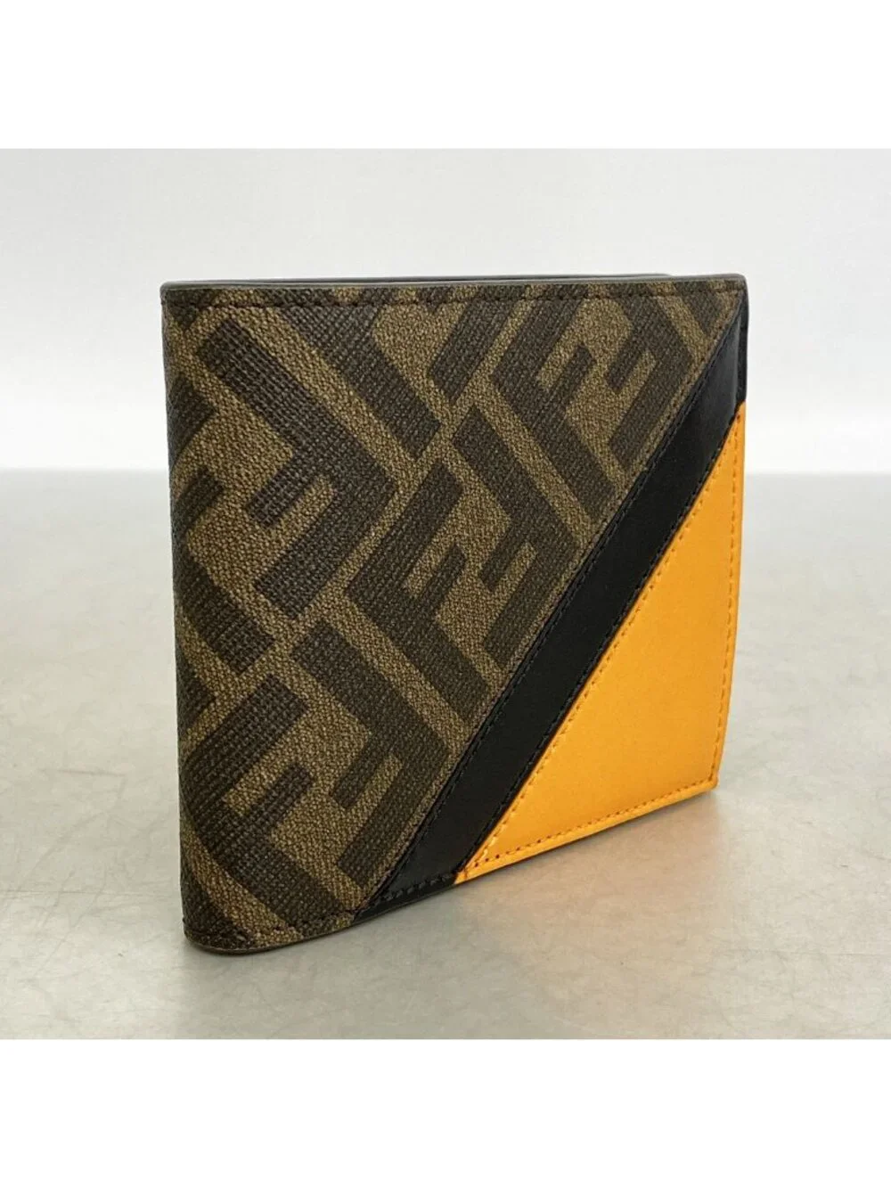 Fendi Wallet Zucca Brown Black Silver